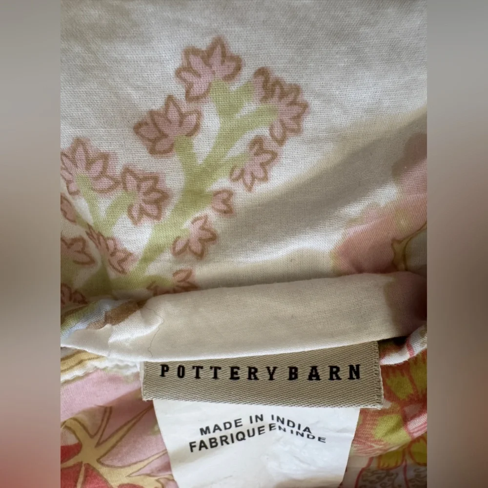 Pottery‎ Barn Rare Floral Patchwork Quilted Pillow Sham Set Cottagecore Cotton